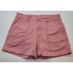 Time and Tru Pink Utility Cargo Shorts Women's Size 10 High Rise Summer